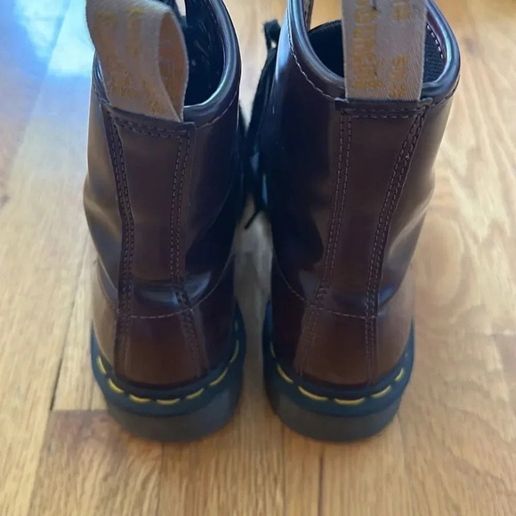 Dr Martens sz 5 burgundy vegan leather great pre owned condition lace up boots - Picture 2 of 10